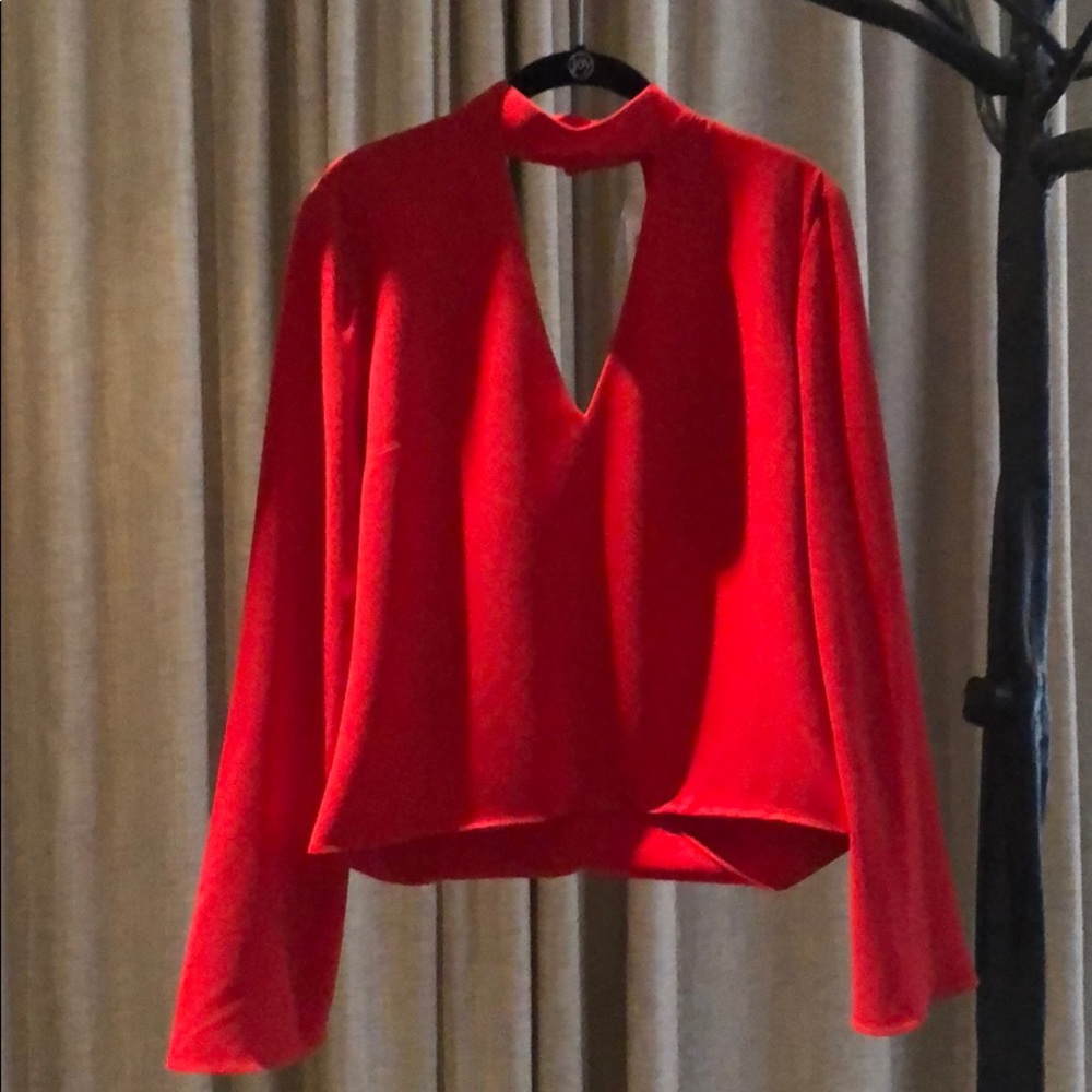NWT Intermix Open-Back Red Blouse - Picture 2 of 6